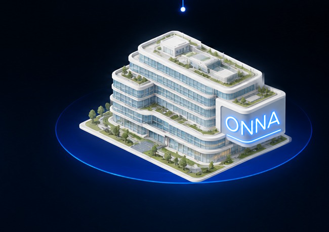 Isometric sustainable modern building representing innovative design