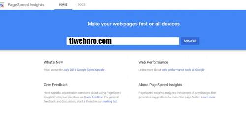 cek speed website dengan google web speed insight