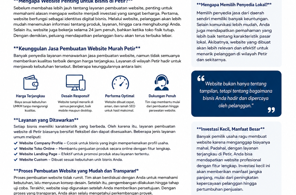 Jasa Pembuatan Website Murah Petir Solusi Cerdas Untuk Bisnis Digital