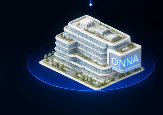 Isometric sustainable modern building representing innovative design